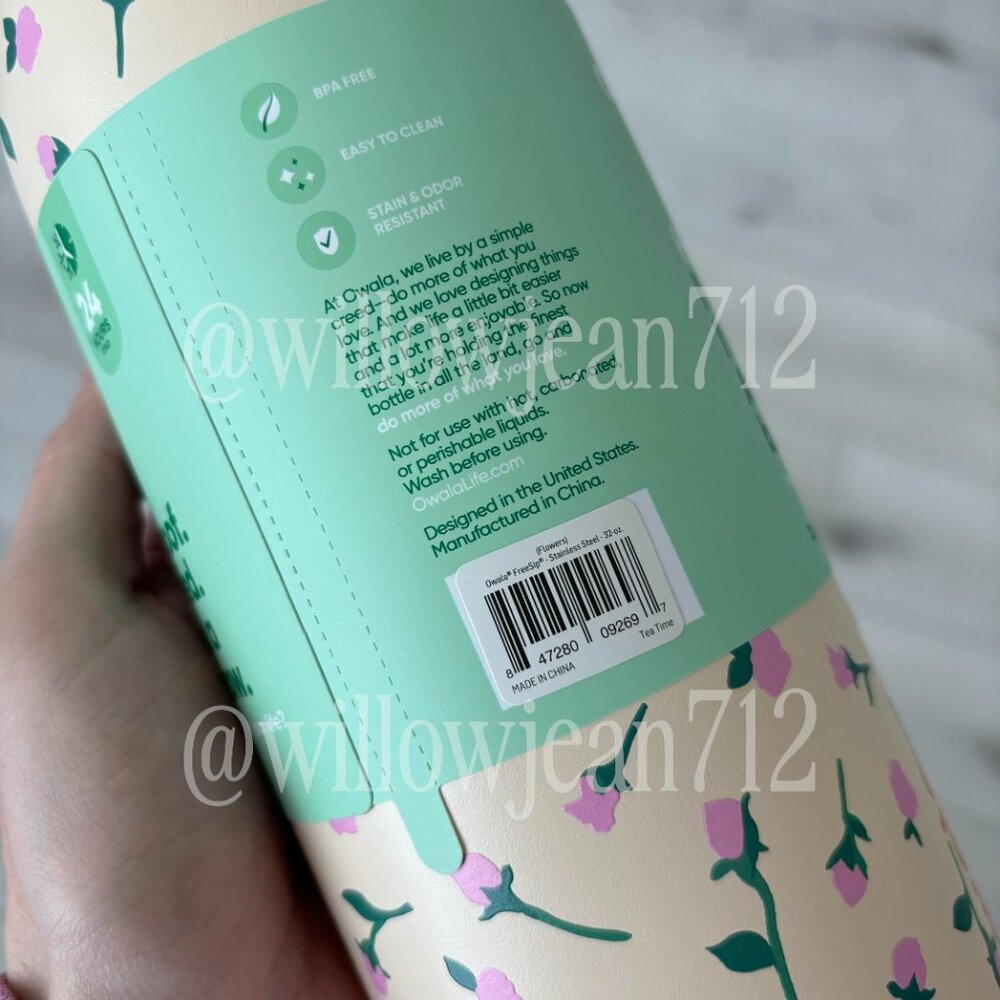 "Tea Time" Rose Floral Owala - 32 oz Freesip - Limited Edition UO Color - Picture 6 of 8